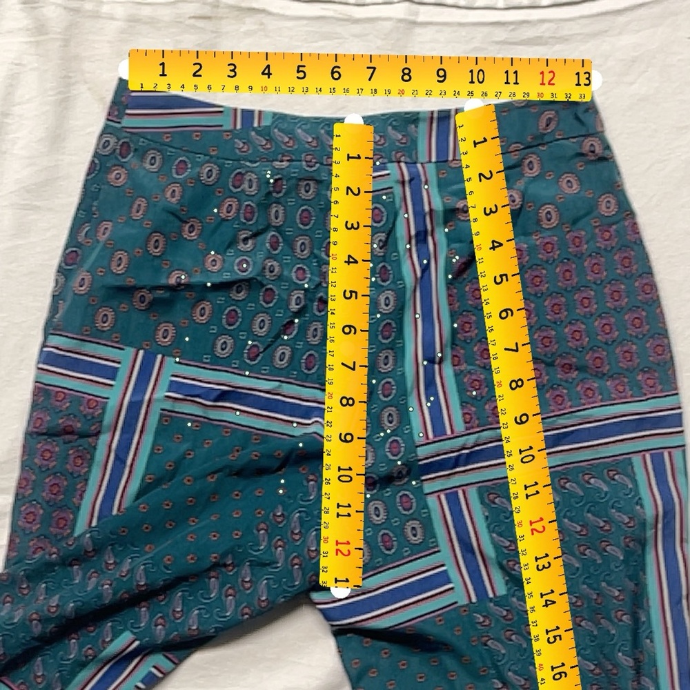 ASOS Patchwork Print High Waisted Retro Pants US 2 - Picture 7 of 9